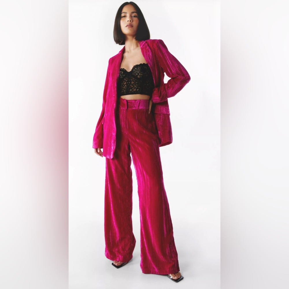 Nasty Gal Pink Corduroy Suit – Jacket & Pants Set, size 4
